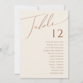 デザートベージュお洒落テーブル番号チャートDIGITAL 招待状 (正面)