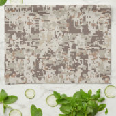 デザートベージュスタイルデジタルカモフラージュ キッチンタオル (折り畳み)