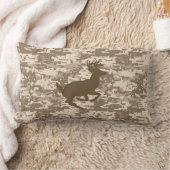 デザートベージュデジタルカモフラージ鹿迷彩柄パターン ランバークッション (ブランケット)