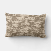 デザートベージュデジタルカモフラージ鹿迷彩柄パターン ランバークッション (裏面)