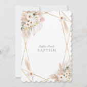 デザートホワイトローズパンパスグラスガールバプテスマ 招待状 (裏面)