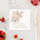 デザートホワイトローズパンパスグラスブライダルシャワー スタンダードカクテルナプキン (インサイチュ)