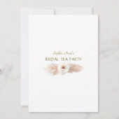 デザートホワイトローズパンパスグラスブライダルシャワー 招待状 (裏面)