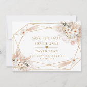 デザートホワイトローズパンパスグラス結婚金ゴールド セーブザデート (正面)