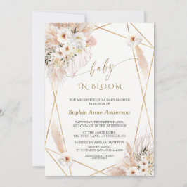 デザートホワイトローズ葉金ゴールドベビーイン開花 招待状