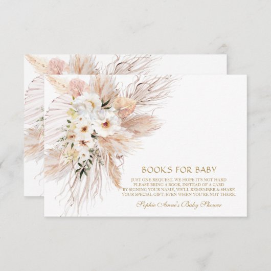 デザートホワイトローゼスパンパスグラスブックスフォーベビー エンクロージャーカード (正面/裏面)