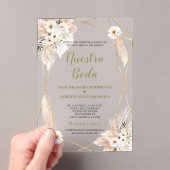 デザートホワスペインのイトローゼス金ゴールドヌエストラボダ アクリル招待状 (インサイチュ (ポータブル))