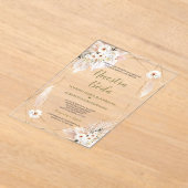 デザートホワスペインのイトローゼス金ゴールドヌエストラボダ アクリル招待状 (レイダウン)