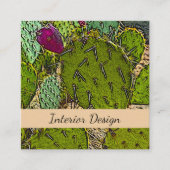 デザートボタニカルサボテンインテリアデザイナー スクエア名刺 (正面)