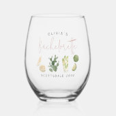 デザートボホカスタムバチェロレッテパーティー ステムなしワイングラス (正面)