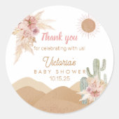 デザートボホガールベビーシャワー南西アリゾナ ラウンドシール (正面)