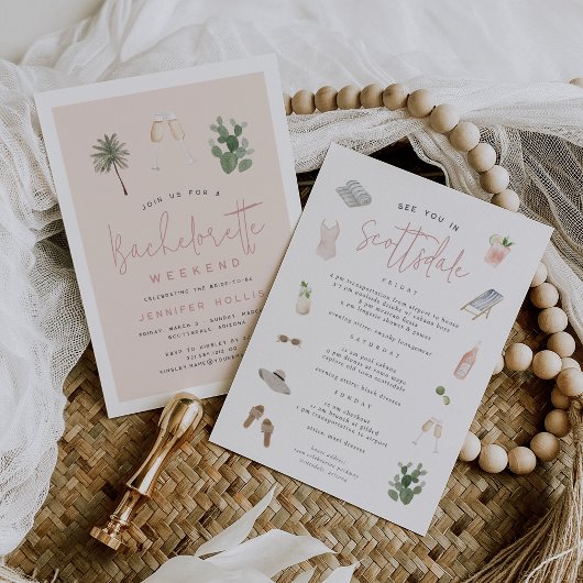 デザートボホバチェロレッテ週末の旅程 招待状