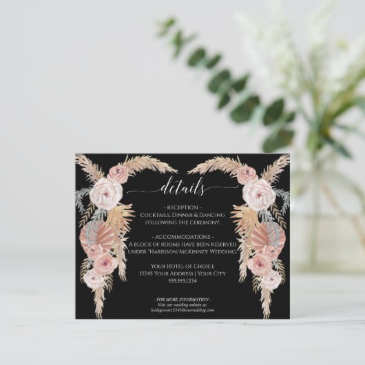 デザートボホパンパスグラスフローランホ結婚ーリージズ 招待状 (スタンド正面)