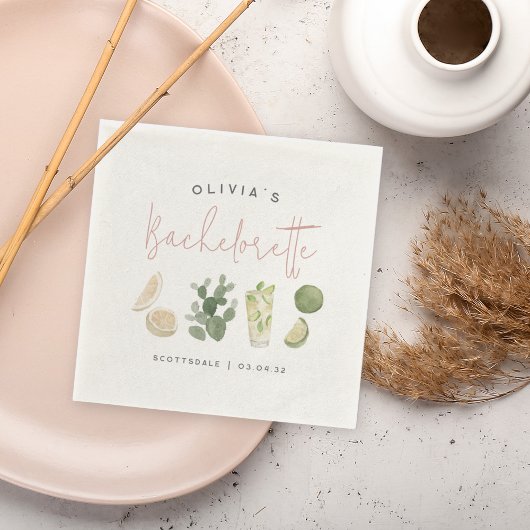 デザートボホパーソナライズされたバチェロレッテ スタンダードカクテルナプキン