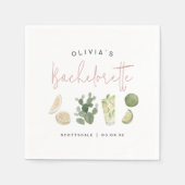 デザートボホパーソナライズされたバチェロレッテ スタンダードカクテルナプキン (正面)