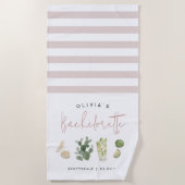 デザートボホー パーソナライズド バチェロレッテ パーティー ビーチタオル (正面)