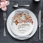 デザートボ自然ホブライダルシャワー食器 ペーパープレート<br><div class="desc">自然砂漠茶ボホ乾花ブライダルシャワープレート器パーソナライズされた紙秋をテーマにした機能。</div>