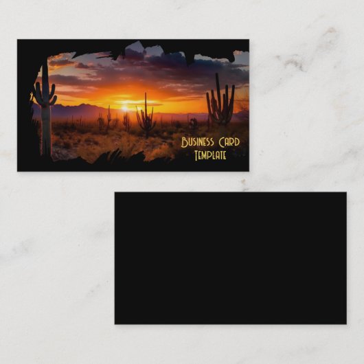 デザートマウンテンズサンセットアリゾナビジネスカード 名刺 (正面/裏面)