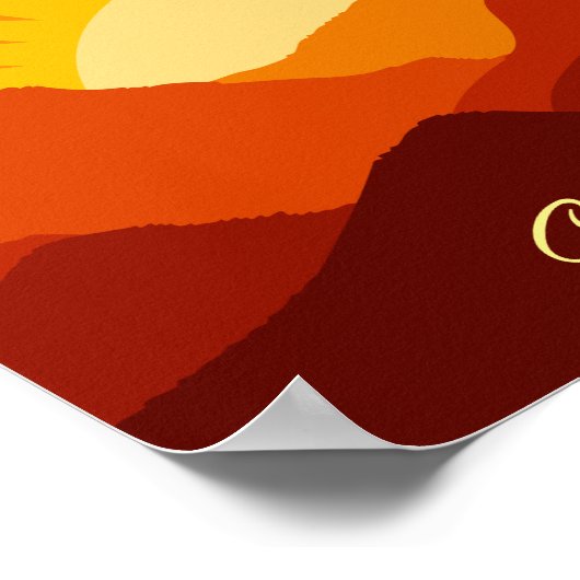 デザートマウンテンズサンセットサンダーコーブ ポスター (角)