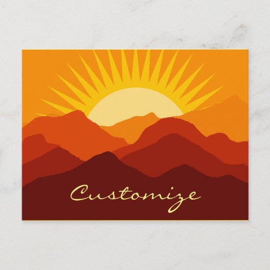 デザートマウンテンズサンセットサンダーコーブ ポストカード (正面)
