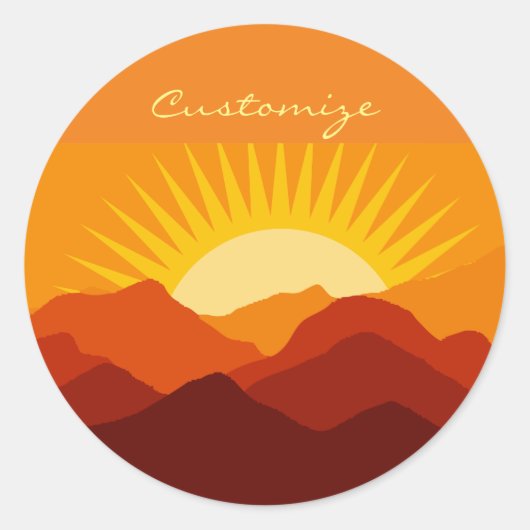 デザートマウンテンズサンセットサンダーコーブ ラウンドシール (正面)