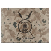 デザートマカビーシールドと槍 カッティングボード (正面)