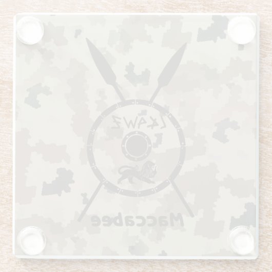 デザートマカビーシールドと槍 ガラスコースター (裏面)