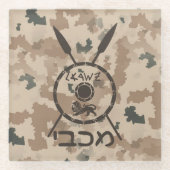 デザートマカビーシールドと槍 ガラスコースター (正面)