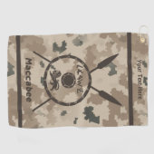 デザートマカビーシールドと槍 ゴルフタオル (横)