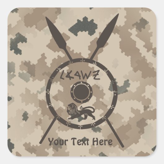 デザートマカビーシールドと槍 スクエアシール (正面)