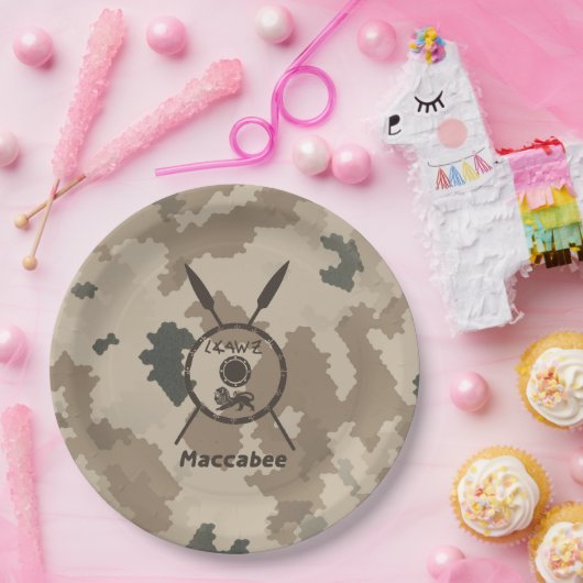 デザートマカビーシールドと槍 ペーパープレート (パーティー)