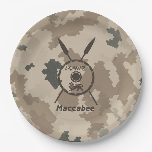 デザートマカビーシールドと槍 ペーパープレート (正面)