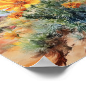 デザートマリゴールドフローラアリゾナ水彩色 ポスター (角)