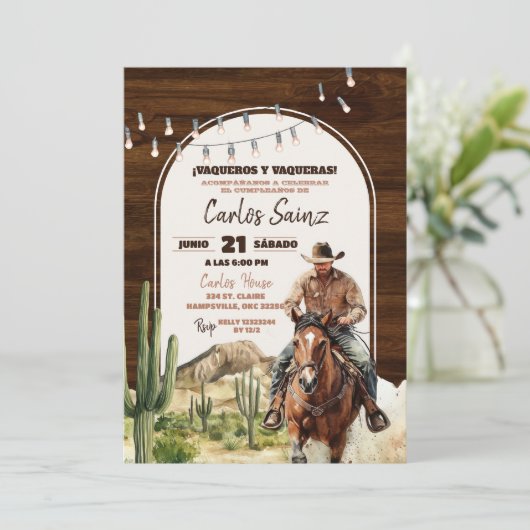 デザートメキシコスペインのーボーイ誕生日 招待状 (スタンド正面)