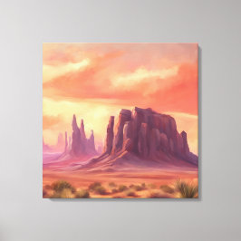 デザートメサカラフルモニュメントバレービュート キャンバスプリント