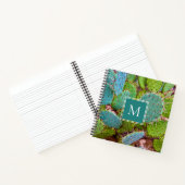 デザートモノグラムプリックリーナシサボテンティール(緑がかった色)グリーン ノートブック (内部)