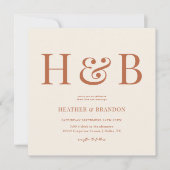 デザートモノグラム結婚ズスクエア招待状 セーブザデート (正面)