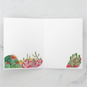 デザートラカラフルンドスケープカクタスウォーターカラーカード カード (内部)