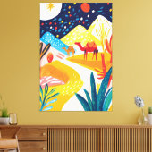 デザートランドスケープカラフルインフォヴィストスタイル キャンバスプリント (インサイチュ (リビング))