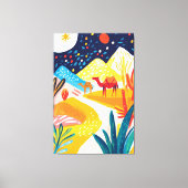 デザートランドスケープカラフルインフォヴィストスタイル キャンバスプリント (正面)