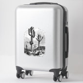 デザートランドスケープサボスヴィンテージインクアートスケッチ シール (スーツケース)