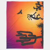 デザートランドスケープシルエットココペリ フリースブランケット (正面)