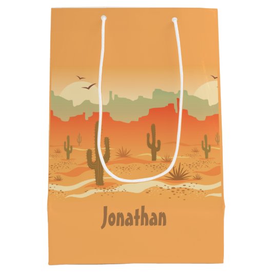 デザートランドスケープデザイン抱き枕 ミディアムペーパーバッグ (裏面)