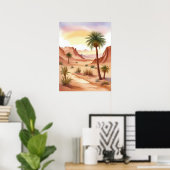 デザートランドスケープ(デイトパームズ) ポスター (ホームオフィス)