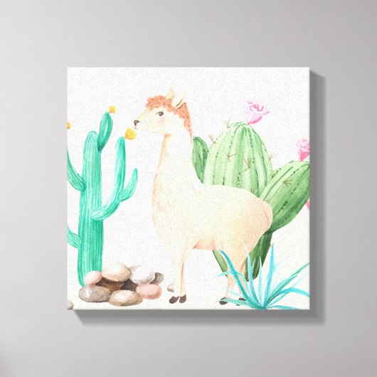 デザートリアマサボテン花自然 キャンバスプリント (正面)