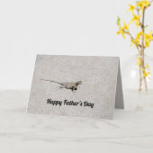 デザートリザードオンセメントウォーク写真父の日 カード (黄色い花)