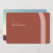 デザートレッドローズミニマリストの花嫁メイドカー頼ド 招待状 (正面/裏面)