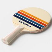 デザートレトロレインボーネームストライプ 卓球ラケット (正面アングル)