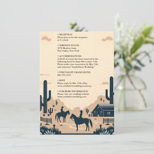 デザートロデオレトロホース素朴ウェスタン結婚ズ エンクロージャーカード (スタンド正面)
