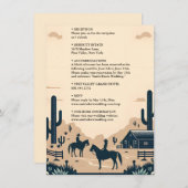 デザートロデオレトロホース素朴ウェスタン結婚ズ エンクロージャーカード (正面/裏面)